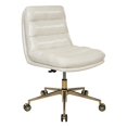 thumbnail image 1 of Chaise de Bureau Legacy en Similicuir Crème avec Base Dorée, 1 of 8
