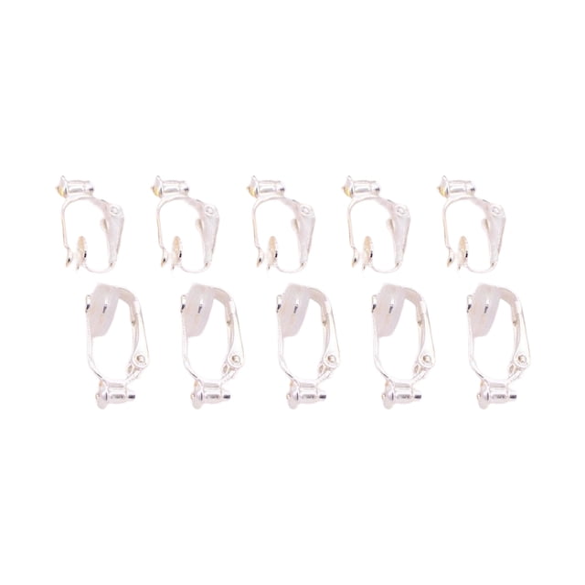 ZLight 10pcs Ear Clip Converters Earring Accessories Screw/Lever Non-Pierced Handmade with Loop Plastic Pads Findings Type14 1Set