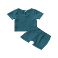 thumbnail image 4 of Pyjama pour Tout-Petit Garçon Fille en Lin à Manches Courtes T-Shirt Hauts Shorts Pantalons Unisexe Ensemble 2 Pcs, 4 of 10