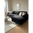 thumbnail image 2 of Zena - Modern Velvet Sectional With Chrome Legs (RHF), 2 of 2