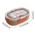 thumbnail image 3 of Boîte à Lunch en Acier Inoxydable, Boîte Bento à 2 Compartiments pour Adultes, Facile à Nettoyer, Conception Étanche, Contenant de Rangement pour Aliments avec Couverts pour la Famille, le Travail, les Pique-Niques et les Voyages, 3 of 6