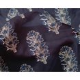 thumbnail image 4 of oneOone Silk Tabby Fabric Leaves & Floral Block Printed Fabric 1 Yard 42 Inch Wide, 4 of 4