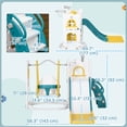 thumbnail image 3 of Qaba 6-in-1 Slide and Swing Set with Basketball Hoop, Climber, Yellow, 3 of 10