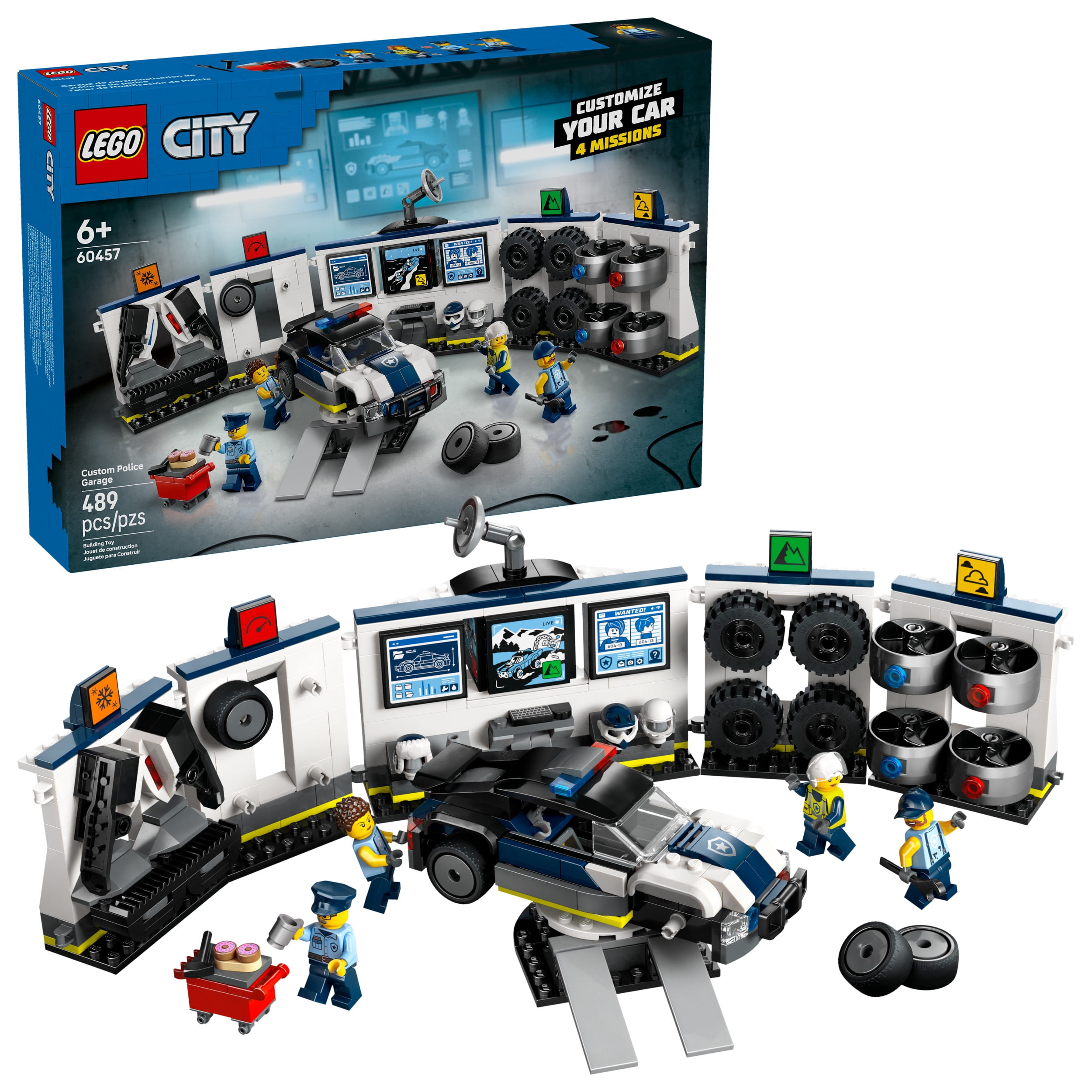LEGO City Le Garage de Personnalisation de Voitures de Police, Ensemble pour Héros de la Vie Réelle 60457