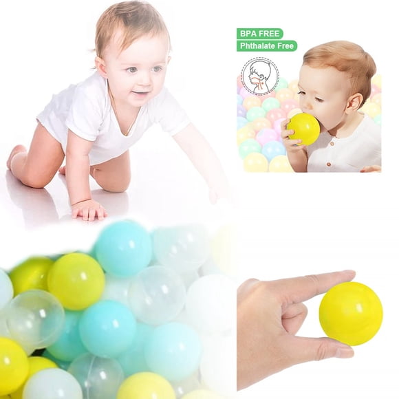 Pack of 50 Plastic Crush Proof Ocean Balls, Durable, Perfect Size, Odorless, 155g Weight, for Toddlers' Indoor and Outdoor Activities