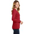 thumbnail image 2 of Port & Company ®  Ladies Long Sleeve Fan Favorite V-Neck Tee. Lpc450vls L Team Cardinal, 2 of 4