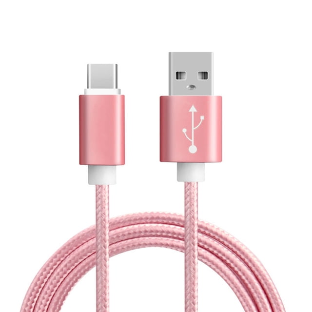 spellwife 1 Meter Type-C Woven Mobile Phone Data Cable Charging Line Cord 2 in 1 Fast Charging Data Transfer