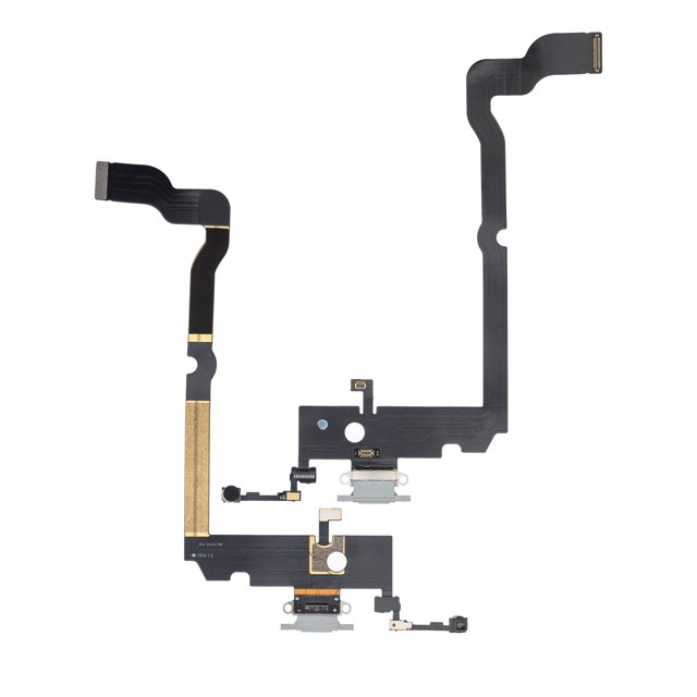 Esource Parts iPhone XS Max Charging Port Flex Cable Replacement Silver Compatible