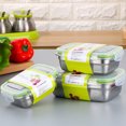 thumbnail image 4 of 3 Pcs Stainless Steel Lunch Containers Food Preservation Leak Proof Food Storage Container Bento Box, 4 of 6