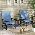 thumbnail image 2 of Outsunny 3PCs Glider Rocking Chairs with Table for Patio Garden Light Blue, 2 of 10
