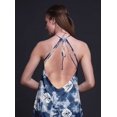 thumbnail image 3 of Bimba Robe Teinture sur Nœuds Décontractée Longue Dos Nu à Col Licou pour Femme Robe de Plage Imprimée - Petit, 3 of 6