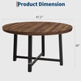 thumbnail image 2 of Eastvita 47-Inch Round Industrial Dining Table for 4-Sturdy Metal Frame with Rustic Brown Finish for Dining Room/Kitchen//Living Room, 2 of 6