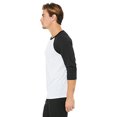 thumbnail image 3 of Bella + Canvas Unisex 3/4-Sleeve Baseball T-Shirt, 3 of 3