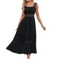 thumbnail image 4 of Birdeem Robe Décontractée Sans Manches en Dentelle Ample Confortable Couleur Unie pour Femmes, 4 of 9