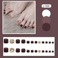thumbnail image 1 of 24PCS Faux Ongles Pleins Strass Conception Courte Pleine Couverture Faux Ongles, 1 of 5