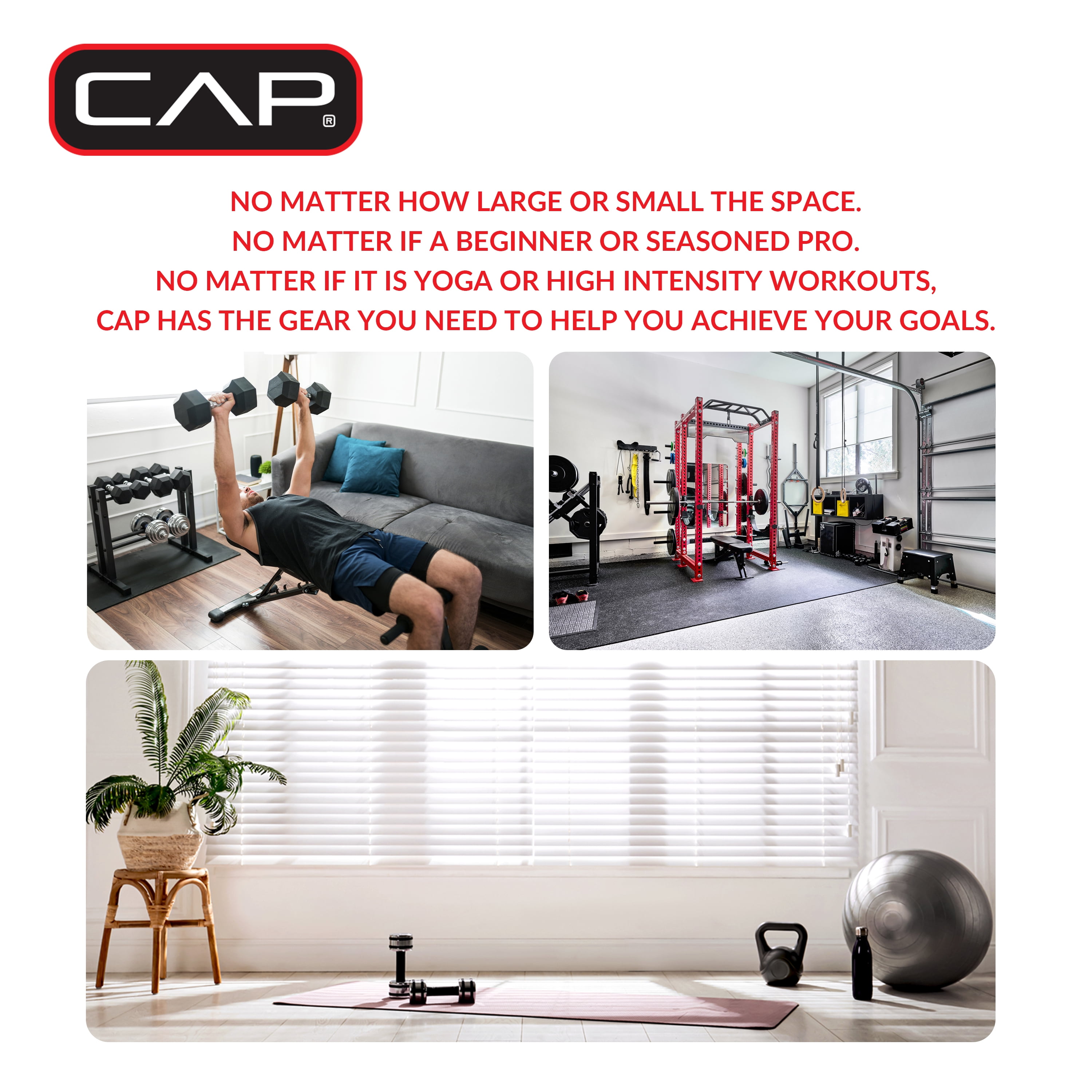 CAP Barbell Coated Hex Dumbbell, Single 3 - 100 lb