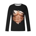 thumbnail image 5 of T-Shirts Sans Manches pour Hommes T-Shirt Révélateur de Muscles pour Hommes T-Shirt 3D Imprimé Non Positionné à Manches Longues Col Rond T-Shirt Décontracté Haut Blouses T-Shirts en Coton pour Hommes T-Shirts d'Été pour Hommes, 5 of 5