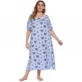 thumbnail image 1 of Chemise de Nuit Longue à Imprimé pour Femmes Grande Taille TG-4TG, 1 of 5
