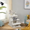 thumbnail image 3 of Gymax 24'' 4-Step Pet Stairs Carpeted Ladder Ramp 8 Scratching Post Cat Tree Climber, 3 of 10