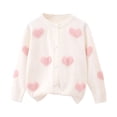 thumbnail image 1 of Chandails Tricotés à Manches Longues pour Filles, Mignons, à Imprimé de Fleurs, Boutonnés, 1 of 3