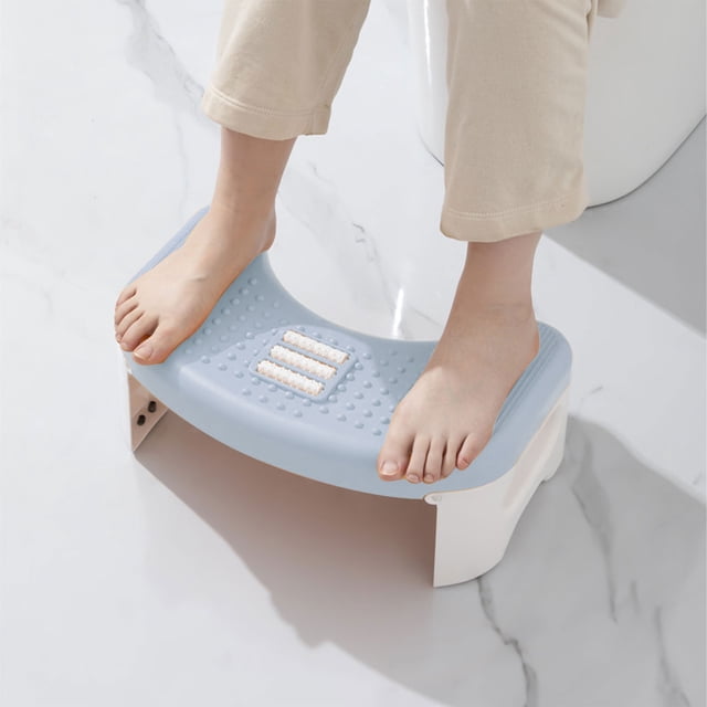 PEONAVET Assistance Steps Folding Toilet Stool, Squatting Poop Stool, Bathroom Potty Step Stool, Toilet Assistance Steps, Step Stool, Fits All Toilets, Detachable & Stackable