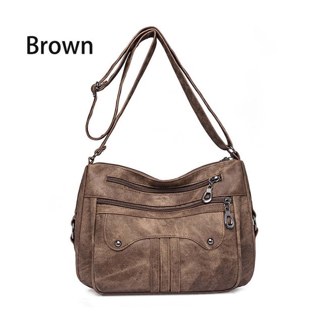 Yhmxh Crossbody Bags for Women,Backpack,Diaper Bag,Lunch Box Multi Functional Large Capacity Shoulder Bag Large Capacity Shoulder Bag Washed Leather Bag Fashionable Mom Bag The Storage