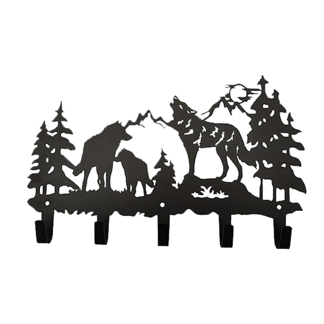 Animal Themed Metal Towel Hook Wall Mounted Bear Deer Wolf Design Towel Rack Holder For Bathroom Kitchen Home