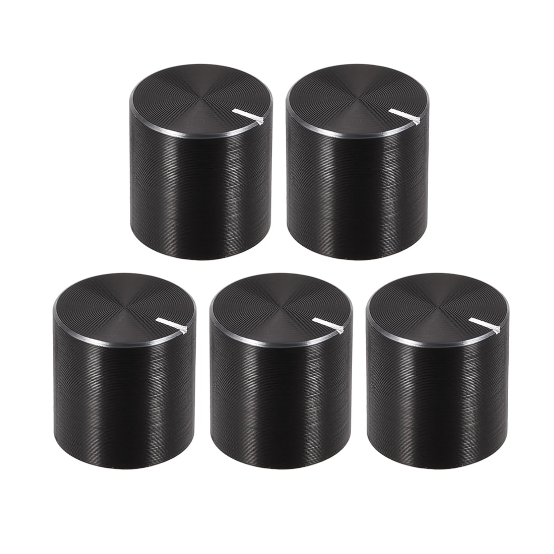 Unique Bargains 5 Pcs Potentiometer Knob Knurled Shaft Black Aluminum Smooth Surface Rotary Knob 13mmx13mm Volume Control Knob 13 Mm