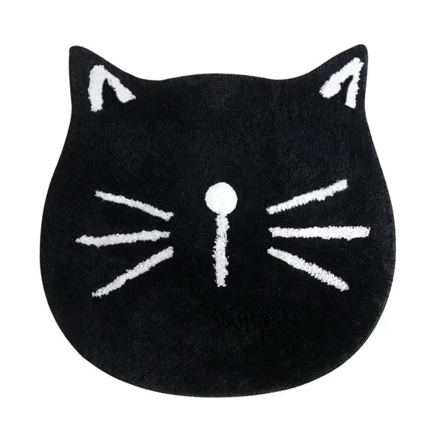 Flocking Ins Nordic Cartoon Cat Bathroom Absorbent Non slip Mat Home Entry Living Room Floor Mat