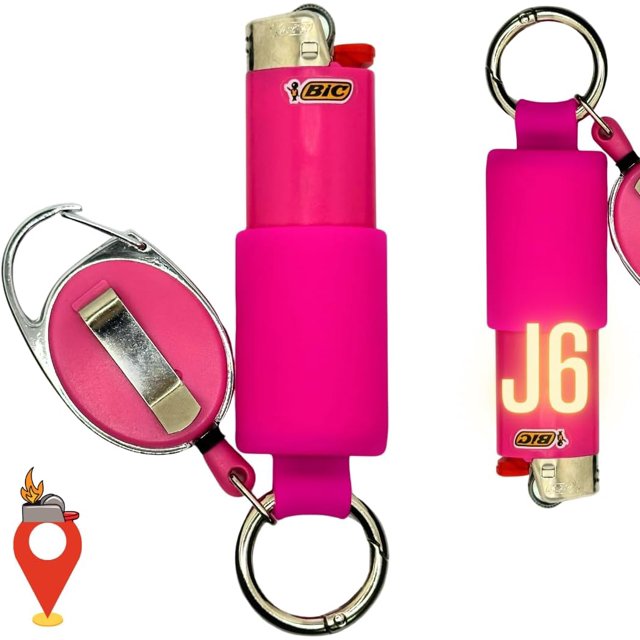 Lighter Locators - Retractable Lighter Holder for J6 BIC Lighters | 15 Colors | BIC Lighter Keychain | Lighter Not Included