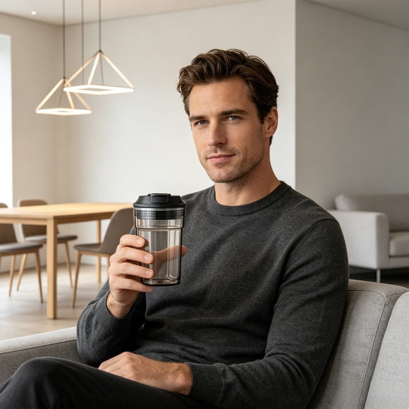 Tyidzon Summer High Appearance Drawstring Portable Cup Men Women Couple Casual Coffee Cup Household One Lid Dualss Drink Plastic Cup
