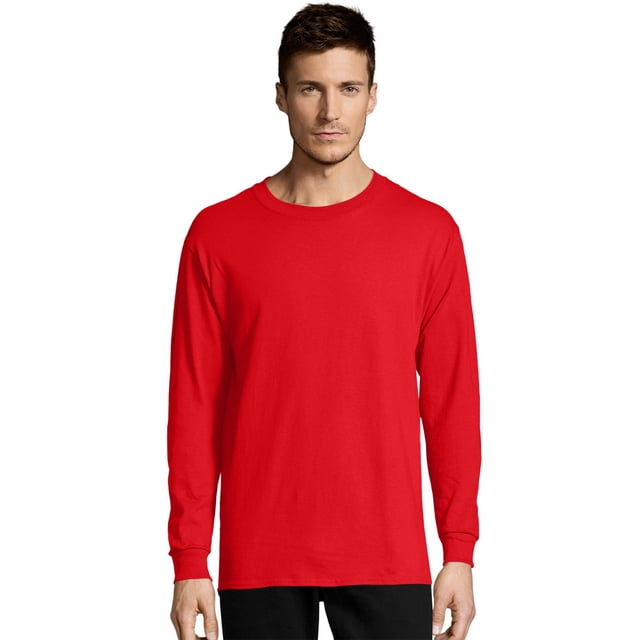 Hanes T-Shirt pour Hommes 5,2 oz Comfortsoft, Poids Lourd, 2TG, Rouge Athlétique, 2TG