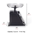 thumbnail image 2 of Starfrit Retro Mechanical Kitchen Scale, Stainless Steel Removable Bowl, 11 lb / 5 kg Capacity, Black, 2 of 7