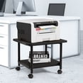 thumbnail image 3 of Patiojoy 2-Tier Rolling Under Desk Printer Cart with 2 Storage Shelves Printer Stand for home office Black, 3 of 7