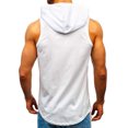 thumbnail image 4 of TIHLMK T-Shirts pour Hommes Hommes à Capuche Rayé à Empiècements Gilet Veste Patchwork Sans Manches à Capuche Contrastée, 4 of 7