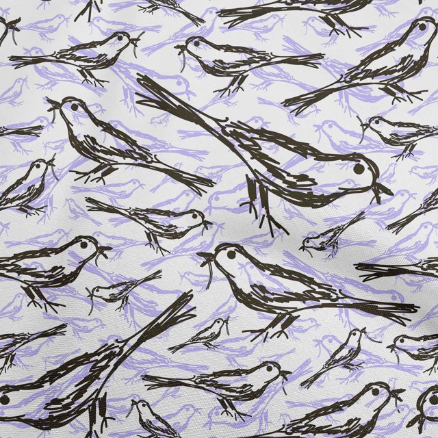 oneOone Velvet Dark Olive Green Fabric Bird Craft Projects Decor Fabric Printed By The Yard 58 Inch Wide