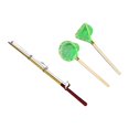 thumbnail image 3 of Milaget Dollhouse Miniature Fish Rod Fishing Net Set Mini for Doll House Garden Pond Green Net, 3 of 9