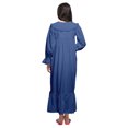 thumbnail image 2 of Moomaya Solid Nightdress For Ladies Cotton Ruffled Border Nursing Nightwear, 2 of 6