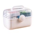 thumbnail image 1 of Wweixi Pill Case Capacity 2-layers Drawer Family Loaded Emergency First Aid Kit Organizer Multi-functional Plastic Container Home White large, 1 of 6