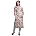 thumbnail image 1 of Bimba Robes Longues Droites pour Femmes Imprimées Manches 3/4 Vêtements Indiens, 1 of 6