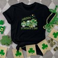 thumbnail image 1 of T-shirts de la Saint-Patrick pour Femmes Mode Col Rond Imprimé Manches Courtes T-shirt Décontracté Ample Hauts Saint-Patrick, 1 of 6