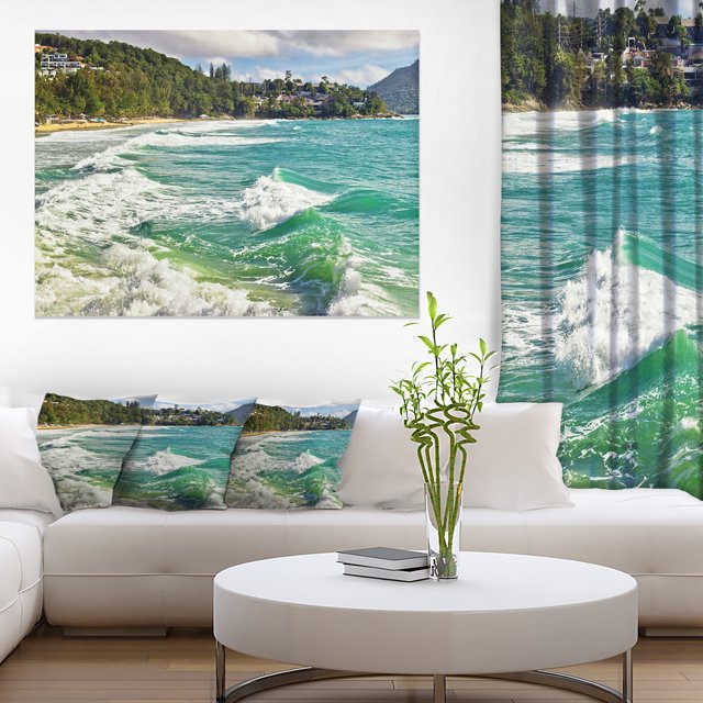 Exotic Tropical Beach Blue Waters - Oversized Beach Canvas Artwork