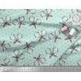 thumbnail image 3 of Soimoi Green Moss Georgette Fabric Floral Scissor & Dots Printed Fabric 1 Yard 44 Inch Wide, 3 of 5