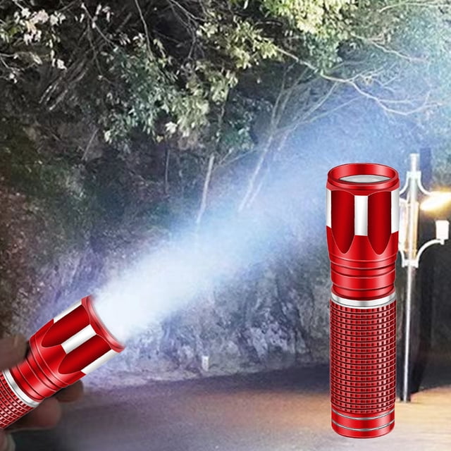 Czzoypi Rechargeable LED Flashlight, Type C Fast Charging Bright Portable Hand Light, Powerful Mini Flashlight for Camping Hiking Emergency Outdoor, Red