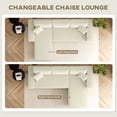thumbnail image 4 of HOMCOM Chaise Sectional Sofa, Corduroy Fabric Corner Couch, Cream White, 4 of 10