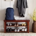 thumbnail image 3 of Convenience Concepts Oxford Utility Mudroom Entryway Bench in Cherry Wood Finish, 3 of 3