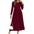 thumbnail image 4 of Gspmoly Robe d'Été, Robe à Manches Courtes pour Femme à Col Rond, Mode, Couleur Unie, Taille Haute et Fente à la Cheville, Robe à Col en V, Robe de Cocktail, Offres Prime, 4 of 6
