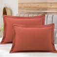 thumbnail image 1 of PiccoCasa Soft 1800 Microfiber Oxford Pillowcases 2Pcs, Standard Orange, 1 of 7