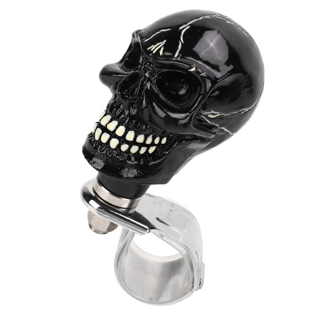 Skull Steering Wheel , Wear Resistant Durable Fade Proof Steering Wheel Control Knob Driving For Car Black,Red