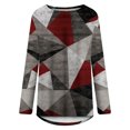 thumbnail image 4 of IROINID Deals Ladies Long Sleeve T Shirts Lounge Socket Geometry Printed Round-Neck Tops,Gray, 4 of 5